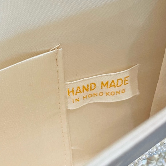 🌟HP🌟VTG 1950s Ivory Silk Bead & Sequin Envelope Clutch Evening Bag - Picture 6 of 13